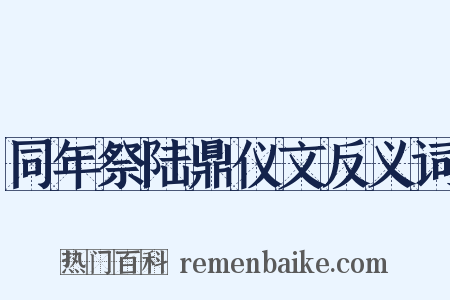 同年祭陆鼎仪文反义词是什么意思的图片